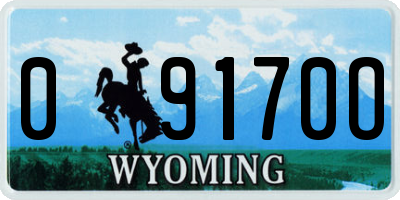 WY license plate 09170O