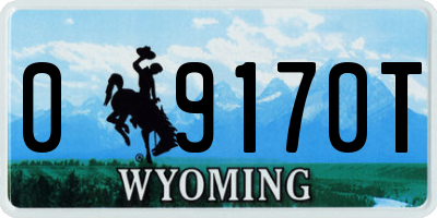 WY license plate 09170T