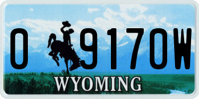 WY license plate 09170W