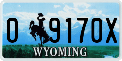WY license plate 09170X