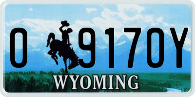 WY license plate 09170Y
