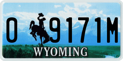 WY license plate 09171M