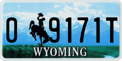 WY license plate 09171T