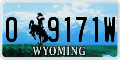 WY license plate 09171W