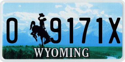 WY license plate 09171X