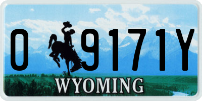 WY license plate 09171Y