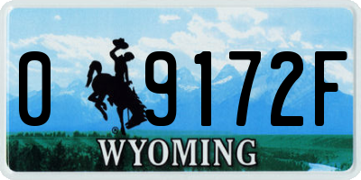 WY license plate 09172F