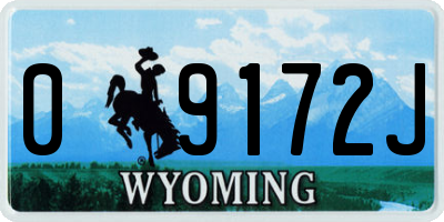 WY license plate 09172J