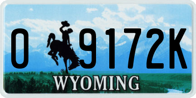 WY license plate 09172K