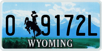 WY license plate 09172L
