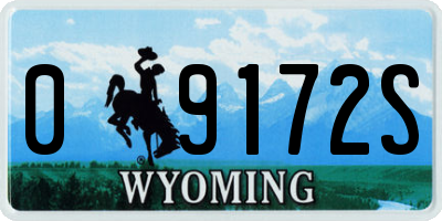 WY license plate 09172S