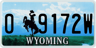 WY license plate 09172W