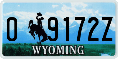 WY license plate 09172Z