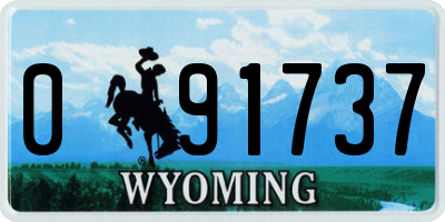 WY license plate 091737