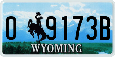 WY license plate 09173B