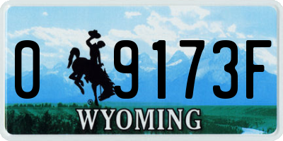 WY license plate 09173F
