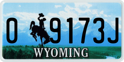 WY license plate 09173J