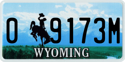 WY license plate 09173M