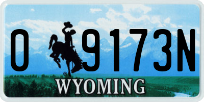 WY license plate 09173N