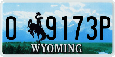 WY license plate 09173P