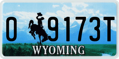 WY license plate 09173T