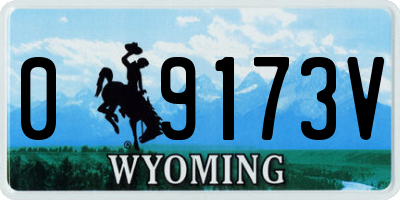 WY license plate 09173V