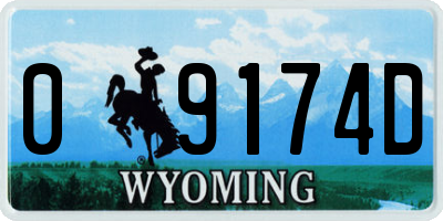 WY license plate 09174D