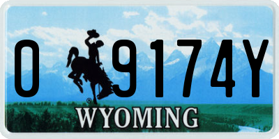 WY license plate 09174Y