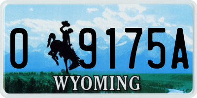 WY license plate 09175A