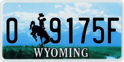 WY license plate 09175F