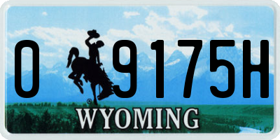 WY license plate 09175H