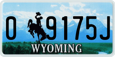WY license plate 09175J