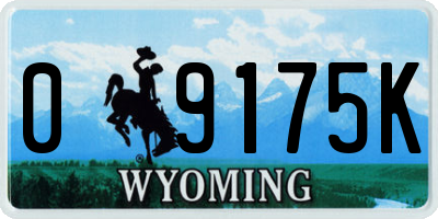 WY license plate 09175K