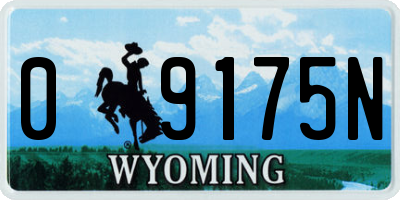 WY license plate 09175N