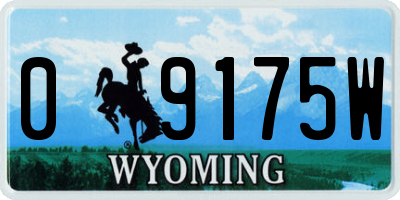 WY license plate 09175W
