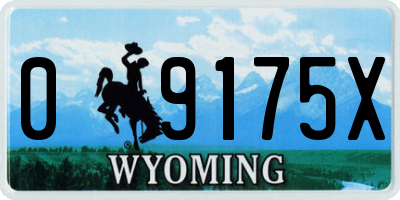 WY license plate 09175X