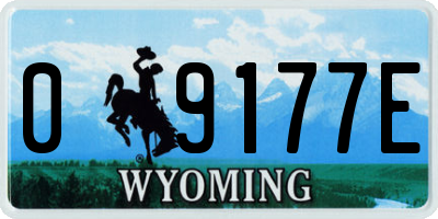 WY license plate 09177E