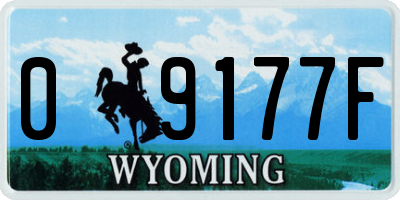 WY license plate 09177F