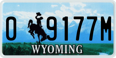 WY license plate 09177M
