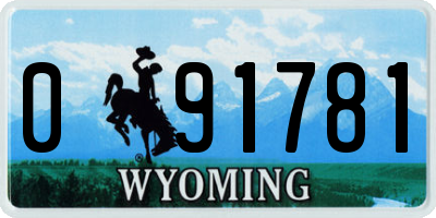 WY license plate 091781