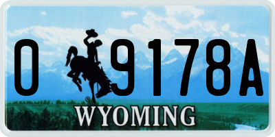 WY license plate 09178A