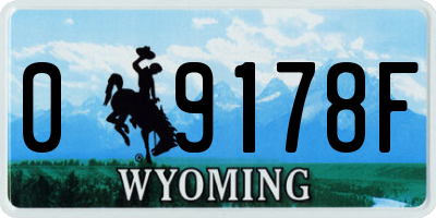 WY license plate 09178F