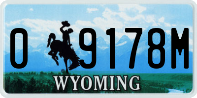 WY license plate 09178M