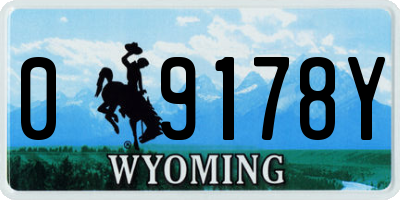 WY license plate 09178Y