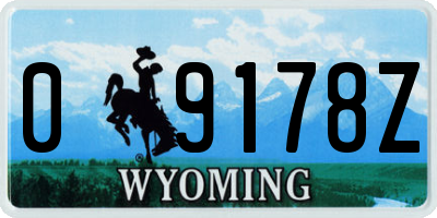 WY license plate 09178Z