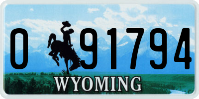 WY license plate 091794