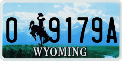 WY license plate 09179A