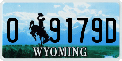 WY license plate 09179D