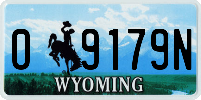 WY license plate 09179N
