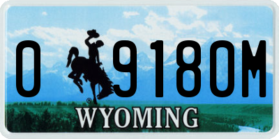 WY license plate 09180M